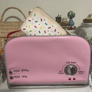 Betsy Johnson Pink Toaster Purse with Poptart Coin Purse